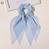 Women's Handmade Lace Bow Scrunchie Hair Tie Double Layer Cloth Ponytail Holder Simple Hair Accessory