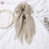 Women's Handmade Lace Bow Scrunchie Hair Tie Double Layer Cloth Ponytail Holder Simple Hair Accessory