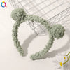 Women's Handmade Lamb Wool Plush Bear Headband Cute Animal Hair Accessory For Winter Wear