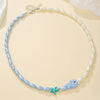 Women's Handmade Liuli Beaded Necklace With Ocean Element Animal Zodiac Geometric Pattern