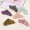 Women's Handmade Marble Acrylic Shark Claw Hair Clip Ponytail Holder Hair Accessory For Everyday Styling
