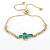 Women's Handmade Metal Zircon Geometric Cross Bracelet