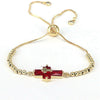 Women's Handmade Metal Zircon Geometric Cross Bracelet