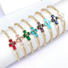 Women's Handmade Metal Zircon Geometric Cross Bracelet