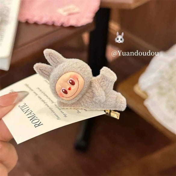 Women's Handmade Mixed Materials Heart Cartoon Bangs Hair Clip