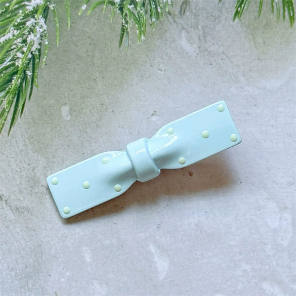 Women's Handmade Mixed Materials Polka Dot Duckbill Bow Headwear Hair Clip