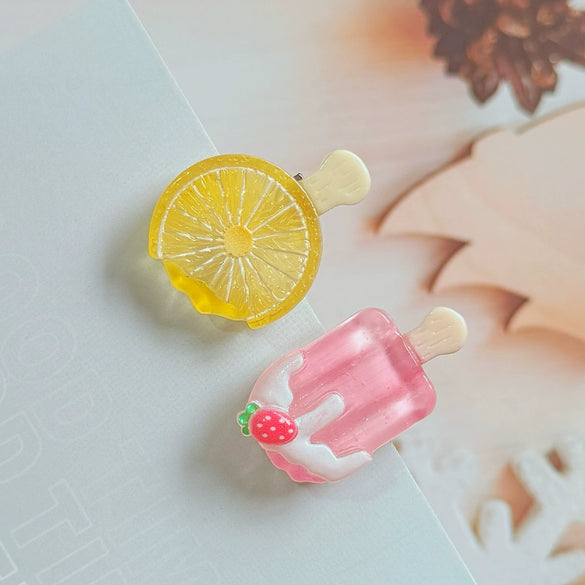 Women's Handmade Mixed Materials Simulated Ice Cream Bangs Hairpin