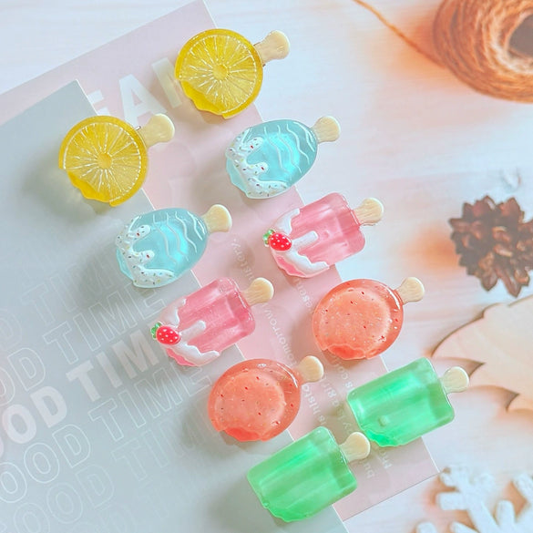 Women's Handmade Mixed Materials Simulated Ice Cream Bangs Hairpin