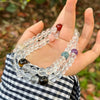 Women's Handmade Multicircle Bracelet With White Crystal Red Agate Tiger Eye Stone Geometric Pattern Little Fresh Style