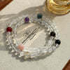 Women's Handmade Multicircle Bracelet With White Crystal Red Agate Tiger Eye Stone Geometric Pattern Little Fresh Style