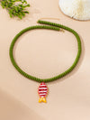 Women's Handmade Multilayer Beaded Necklace With Geometric Fish Pendant Plastic And Resin Jewelry For Vacation Style