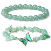 Women's Handmade Natural Agate Stone Gravel Butterfly Bracelet Set Geometric Animal Style Office Lady Jewelry