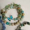 Women's Handmade Natural Agate Stone Gravel Butterfly Bracelet Set Geometric Animal Style Office Lady Jewelry