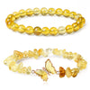 Women's Handmade Natural Agate Stone Gravel Butterfly Bracelet Set Geometric Animal Style Office Lady Jewelry