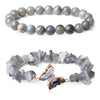 Women's Handmade Natural Agate Stone Gravel Butterfly Bracelet Set Geometric Animal Style Office Lady Jewelry