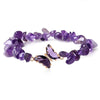 Women's Handmade Natural Agate Stone Gravel Butterfly Bracelet Set Geometric Animal Style Office Lady Jewelry