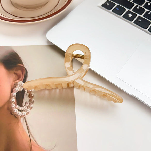 Women's Handmade Natural Geometric Hair Accessories Ponytail Candy Color Grab Clip