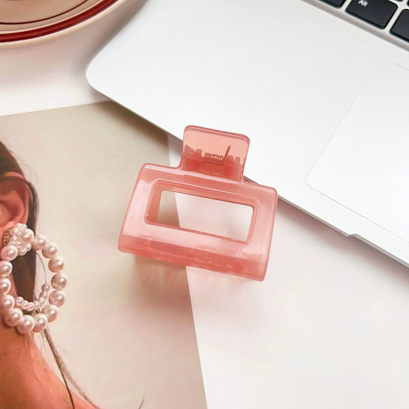 Women's Handmade Natural Geometric Hair Accessories Ponytail Candy Color Grab Clip