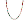 Women's Handmade Natural Stone And Freshwater Pearl Geometric Pattern Baroque Necklace With Electroplating