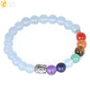 Women's Handmade Natural Stone Crystal Bracelet With Geometric Colorful Beads And Antique Copper Elastic Band