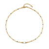 Women's Handmade Natural Stone Rice Beads Shell Stainless Steel Geometric Stacked Beaded Clavicle Necklace