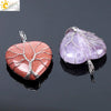 Women's Handmade Natural Stone Tree Of Life Pendant Necklace With Copper Wire Winding Minimalist Electroplated Jewelry