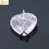 Women's Handmade Natural Stone Tree Of Life Pendant Necklace With Copper Wire Winding Minimalist Electroplated Jewelry