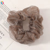 Women's Handmade Organza Scrunchie Hair Ring Solid Color Fairy Style Voluminous Hair Accessory
