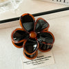 Women's Handmade Pc Amber Flower Hair Grab Clip Elegant Retro Style