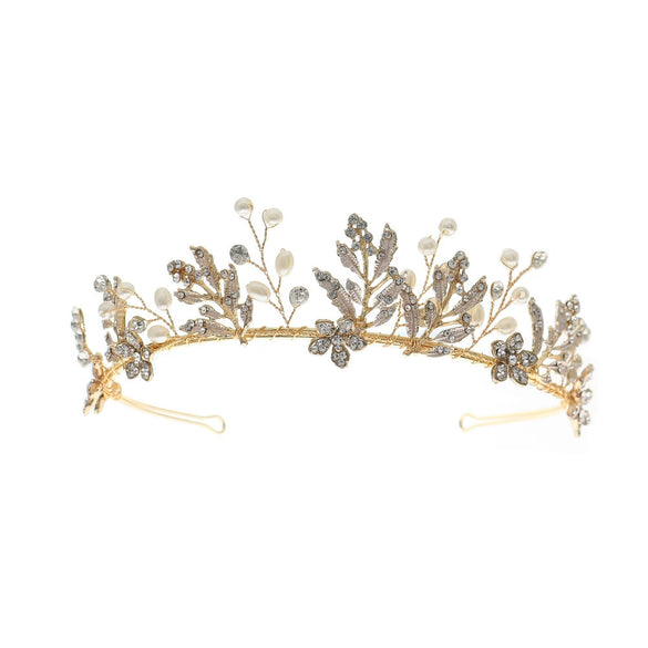 Women's Handmade Pearl Crown Style Hair Accessories For Wedding