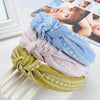 Women's Handmade Plaid Fabric Headband With Oversized Bow Wide Hairband Accessory