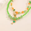 Women's Handmade Plastic Resin Glass Geometric Beaded Necklace