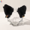 Women's Handmade Plush Cat Ear Headband With Bell And Bow Cute Animal Lolita Hair Accessory
