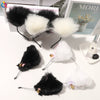 Women's Handmade Plush Cat Ear Headband With Bell And Bow Cute Animal Lolita Hair Accessory