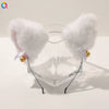 Women's Handmade Plush Cat Ear Headband With Bell And Bow Cute Animal Lolita Hair Accessory