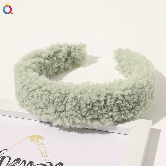 Women's Handmade Plush Lamb Wool Hair Hoop Hair Clip Headband Hair Accessories For Autumn And Winter