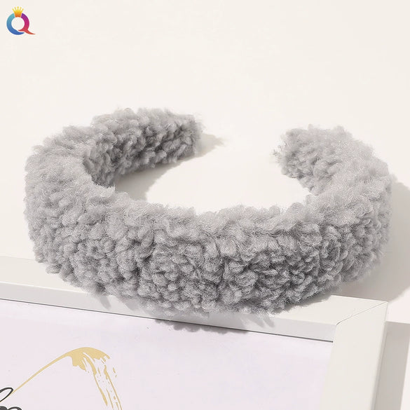 Women's Handmade Plush Lamb Wool Hair Hoop Hair Clip Headband Hair Accessories For Autumn And Winter