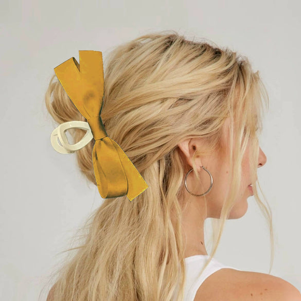 Women's Handmade Polyester Fiber Bow Hair Clips Grip Style Hair Accessories