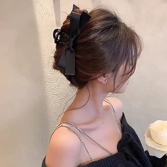 Women's Handmade Polyester Fiber Bow Hair Clips Grip Style Hair Accessories
