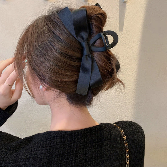 Women's Handmade Polyester Fiber Bow Hair Clips Grip Style Hair Accessories