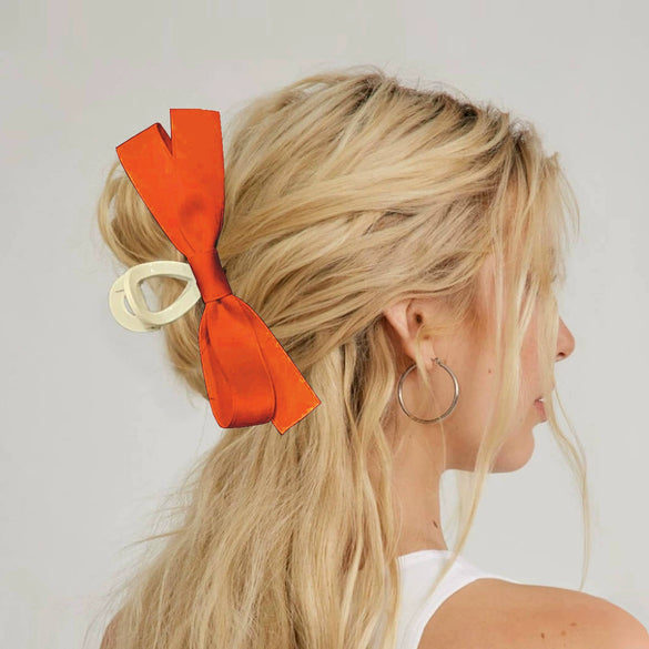 Women's Handmade Polyester Fiber Bow Hair Clips Grip Style Hair Accessories