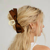 Women's Handmade Polyester Fiber Bow Hair Clips Grip Style Hair Accessories