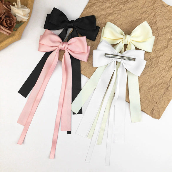 Women's Handmade Polyester Fiber Bow Hairpin Headwear Clip