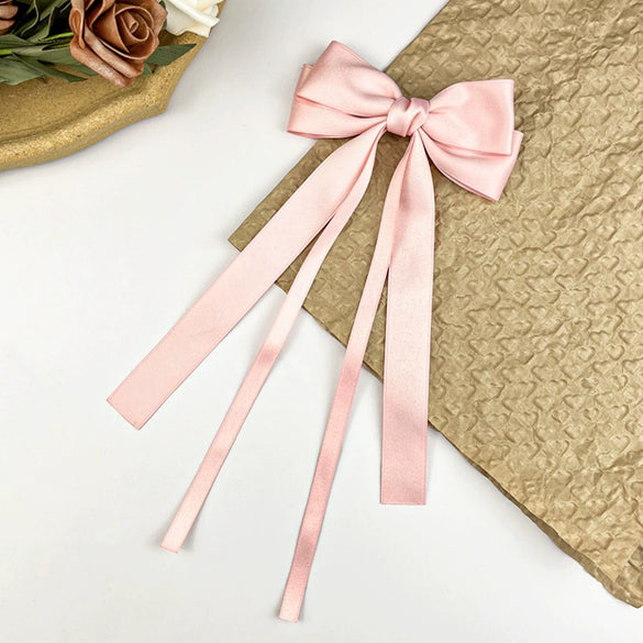 Women's Handmade Polyester Fiber Bow Hairpin Headwear Clip