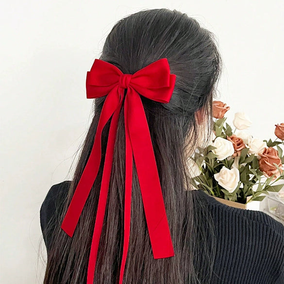 Women's Handmade Polyester Fiber Bow Hairpin Headwear Clip