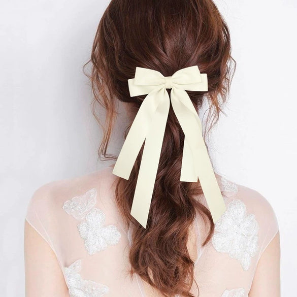 Women's Handmade Polyester Fiber Double Bow Duckbill Hair Clip Accessories