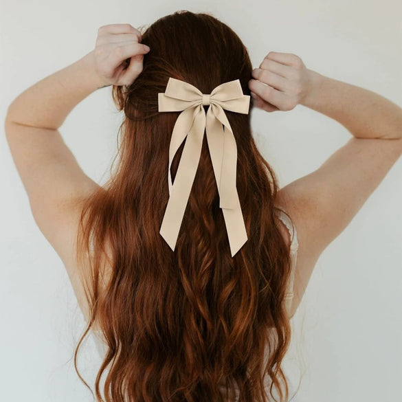 Women's Handmade Polyester Fiber Double Bow Duckbill Hair Clip Accessories