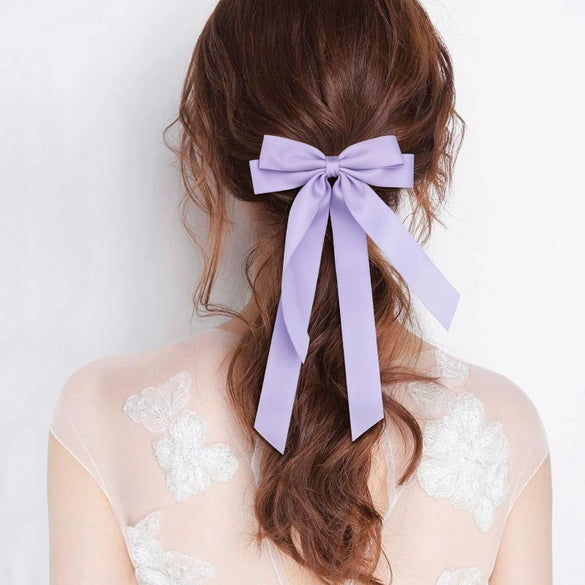 Women's Handmade Polyester Fiber Double Bow Duckbill Hair Clip Accessories