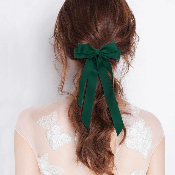 Women's Handmade Polyester Fiber Double Bow Duckbill Hair Clip Accessories