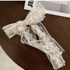 Women's Handmade Polyester Fiber Threelayer Lace Streamer Bow Hairpin Sweet Style Spring Clip Hair Accessory